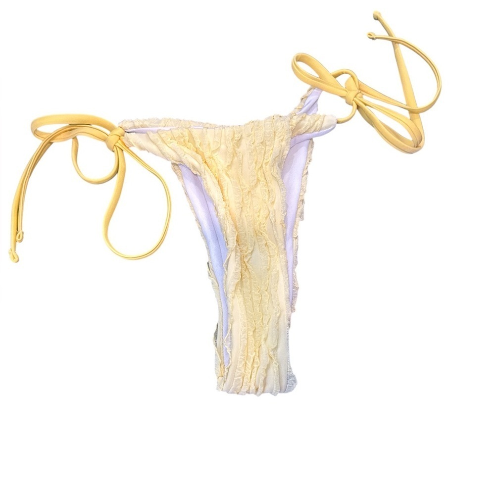 Yellow Ruffle Bikini Bottoms Size Small
